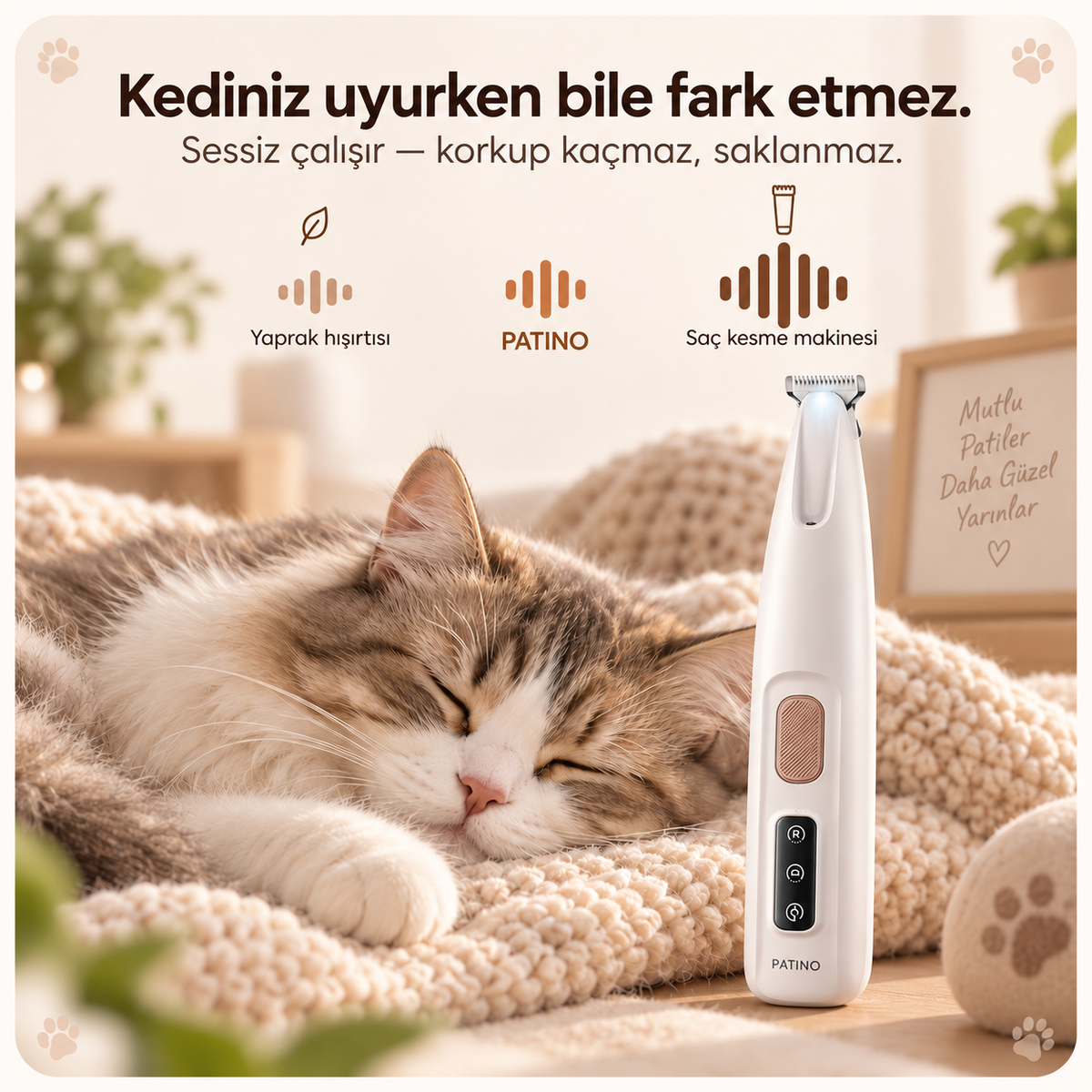 Patino™ Sessiz Kedi Pati Tıraş Makinesi